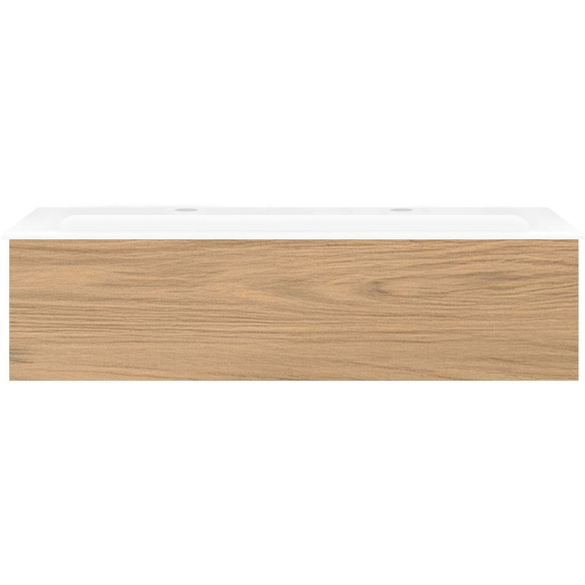 Onderbouw COFFEE 1 lade 120 eik klassiek + wastafel 2 kraangaten porselein wit
