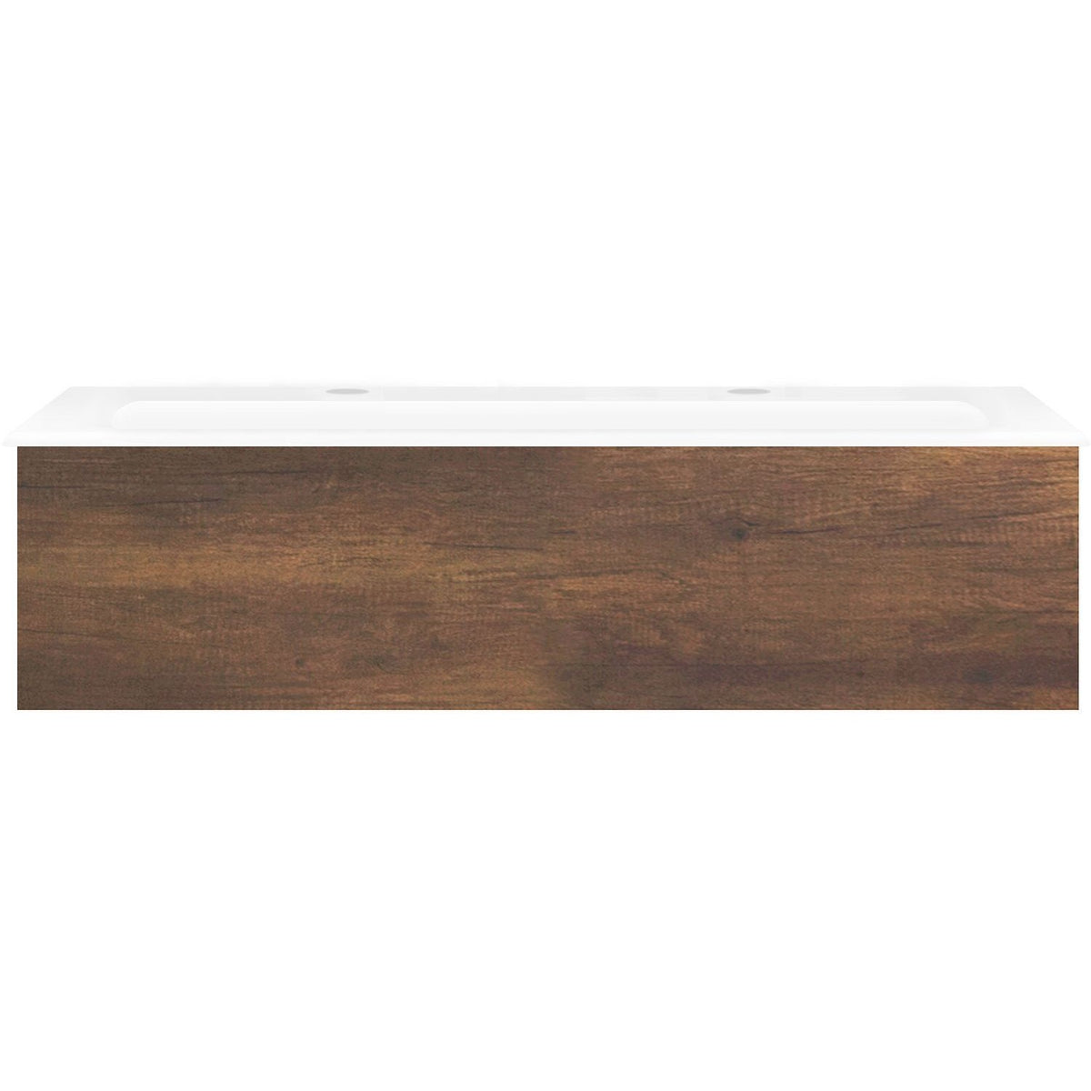 Onderbouw COFFEE 1 lade 120 eik roest + wastafel 2 kraangaten porselein wit