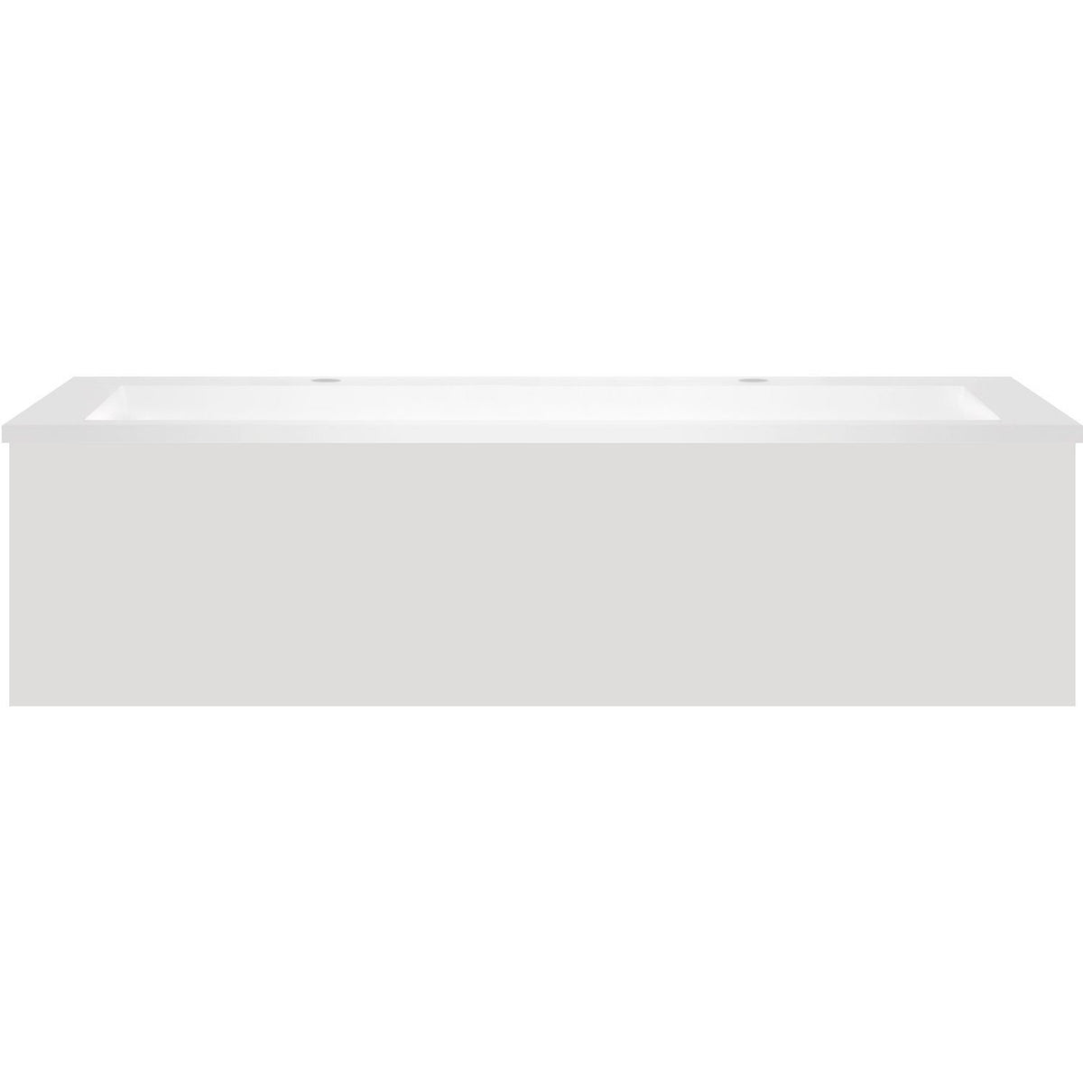 ONDERBOUW COFFEE 1 LADE 120 FLUWEEL GRIJS MAT +  WASTAFEL 2 KRAANGATEN KUNSTMARMER WIT