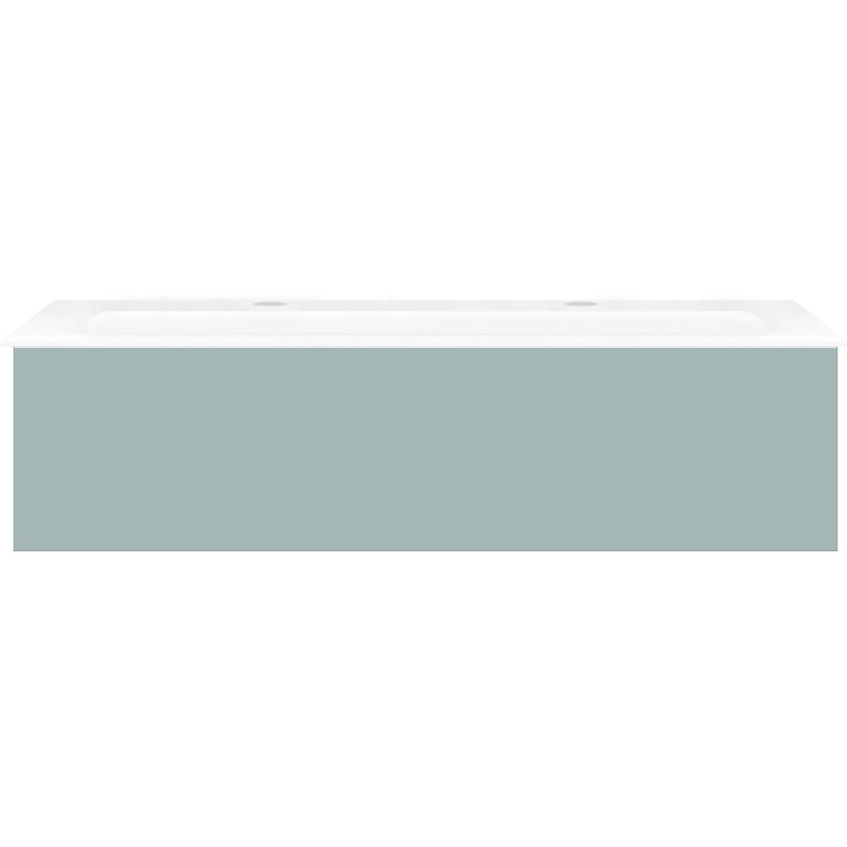 Onderbouw COFFEE 1 lade 120 ijsblauw mat + wastafel 2 kraangaten porselein wit