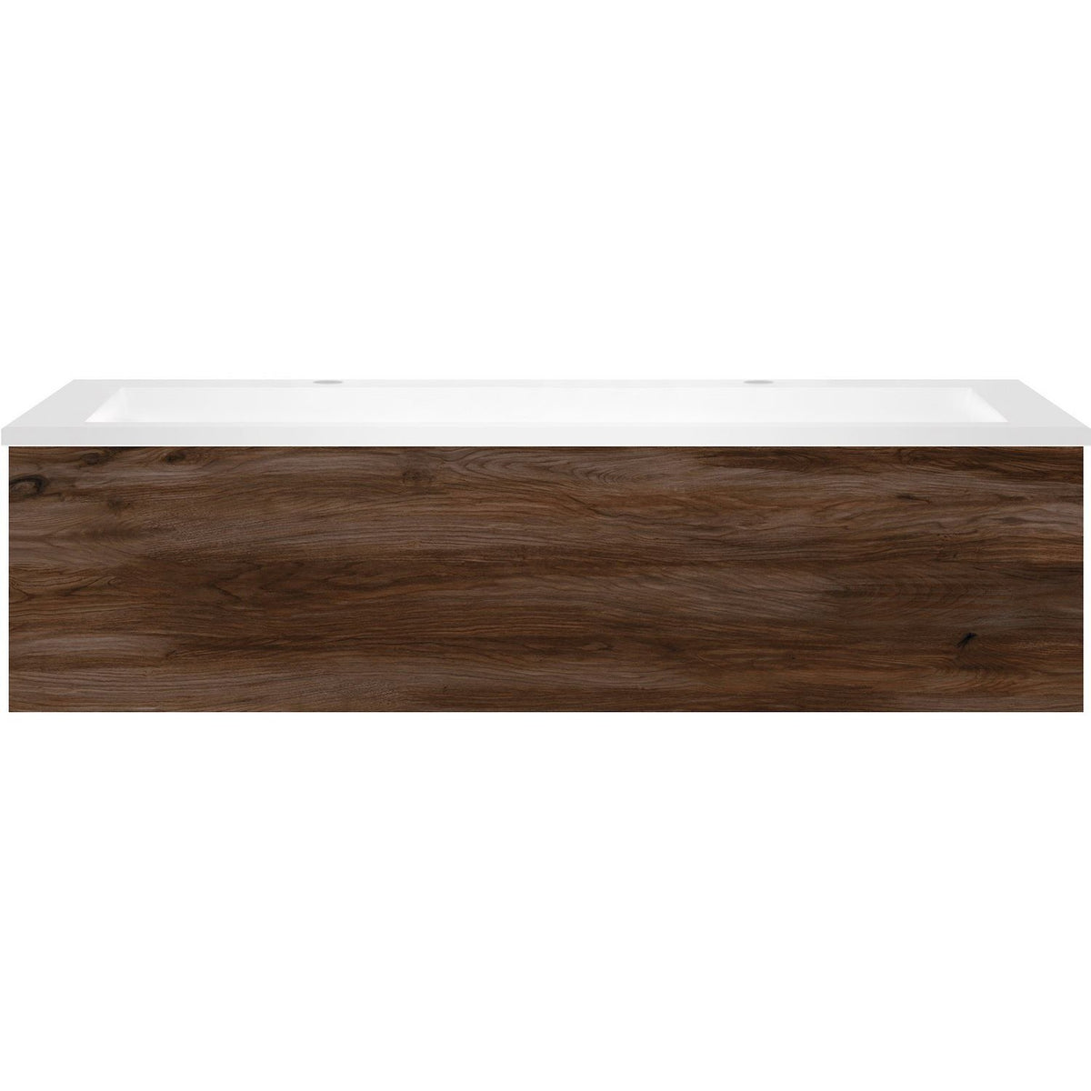 Onderbouw COFFEE 1 lade 120 notelaar Fluweel + wastafel 2 kraangaten kunstmarmer mat wit