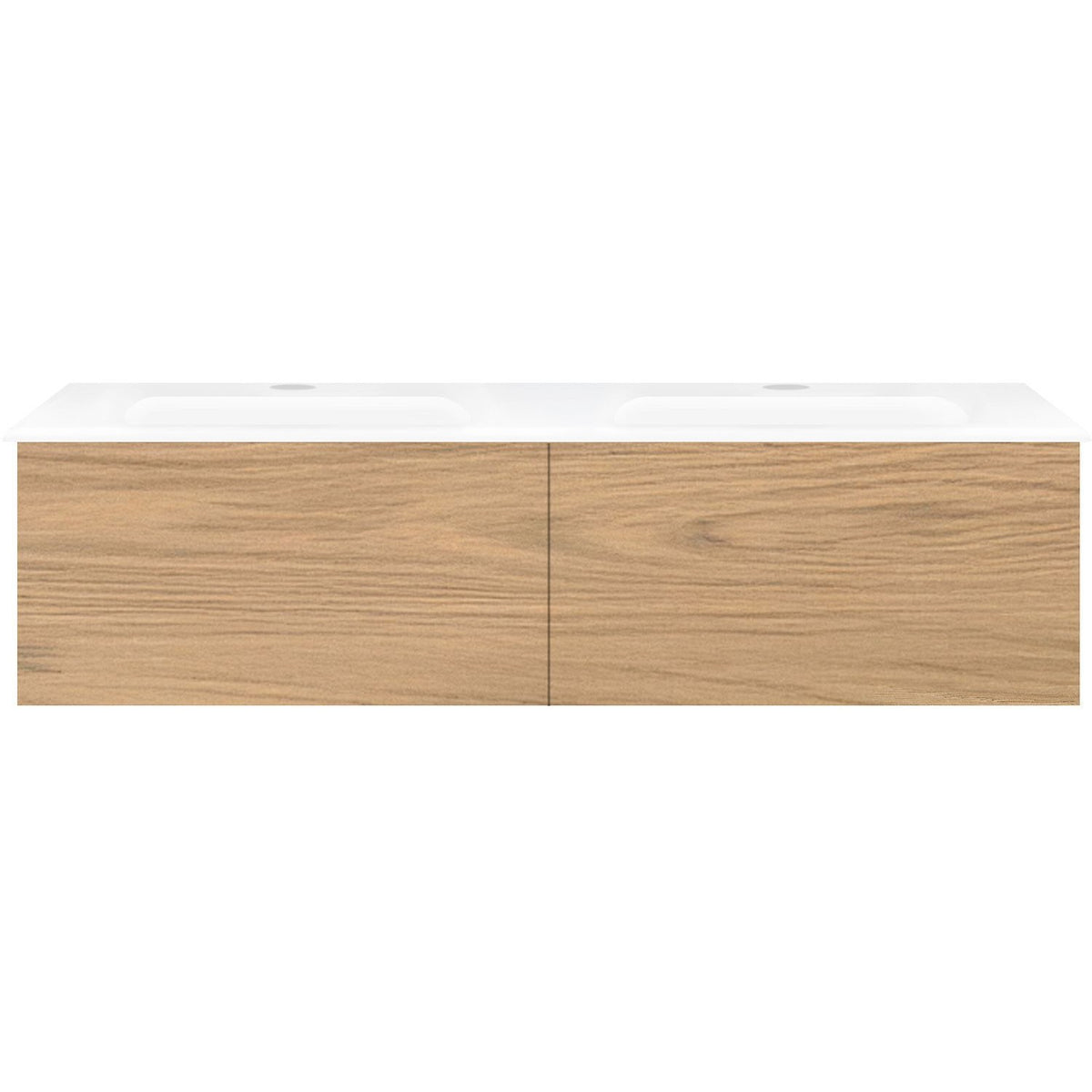 Onderbouw COFFEE 2 lades 120 duo eik klassiek+wastafel porselein wit