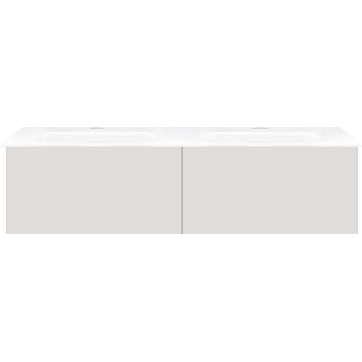 ONDERBOUW COFFEE 2 LADES 120 DUO VELOUR GRIJS MAT+WASTAFEL PORSELEIN WIT