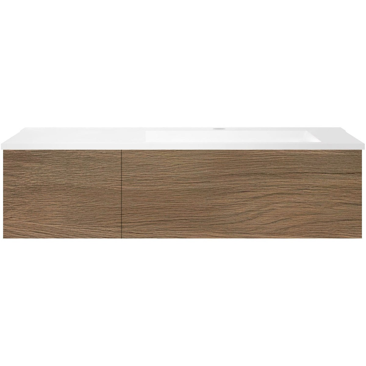 ONDERBOUW COFFEE 2 LADES 120 EIK  CARAMEL+WASTAFEL RECHTS KUNSTMARMER MAT WIT
