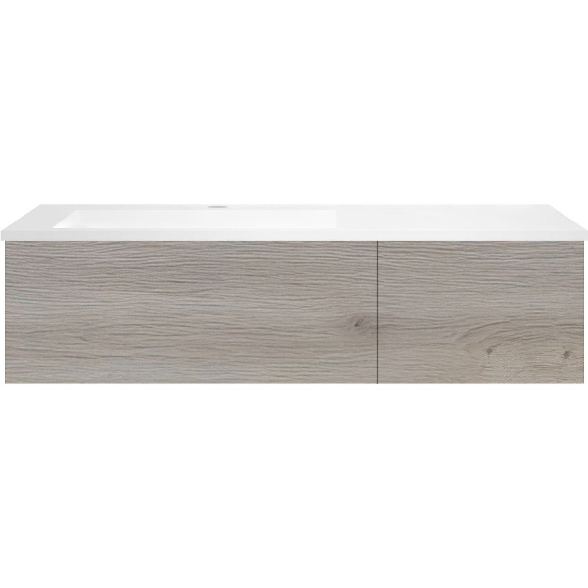 ONDERBOUW COFFEE 2 LADES 120 EIK  ZILVER+WASTAFEL LINKS KUNSTMARMER WIT