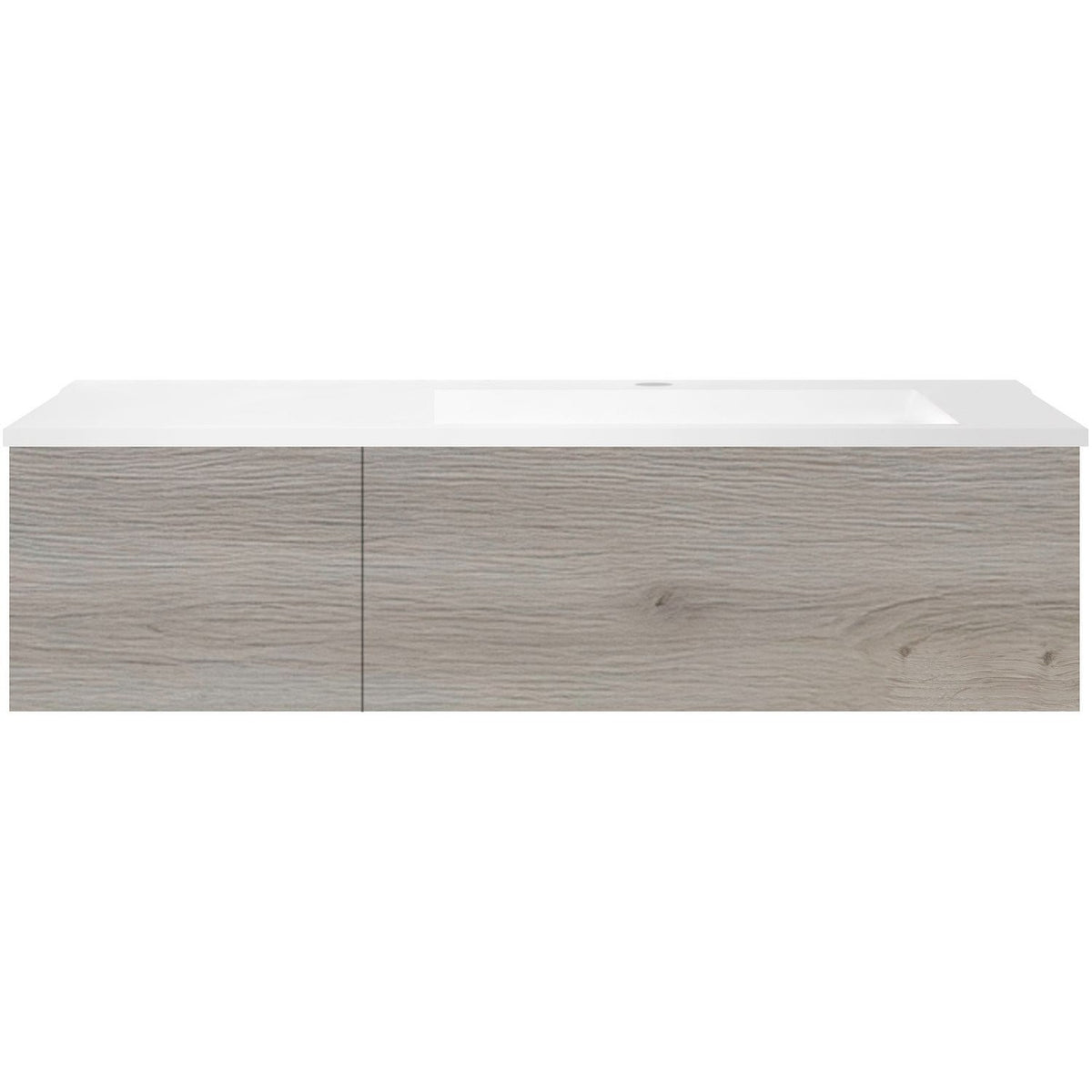 ONDERBOUW COFFEE 2 LADES 120 EIK  ZILVER+WASTAFEL RECHTS KUNSTMARMER WIT