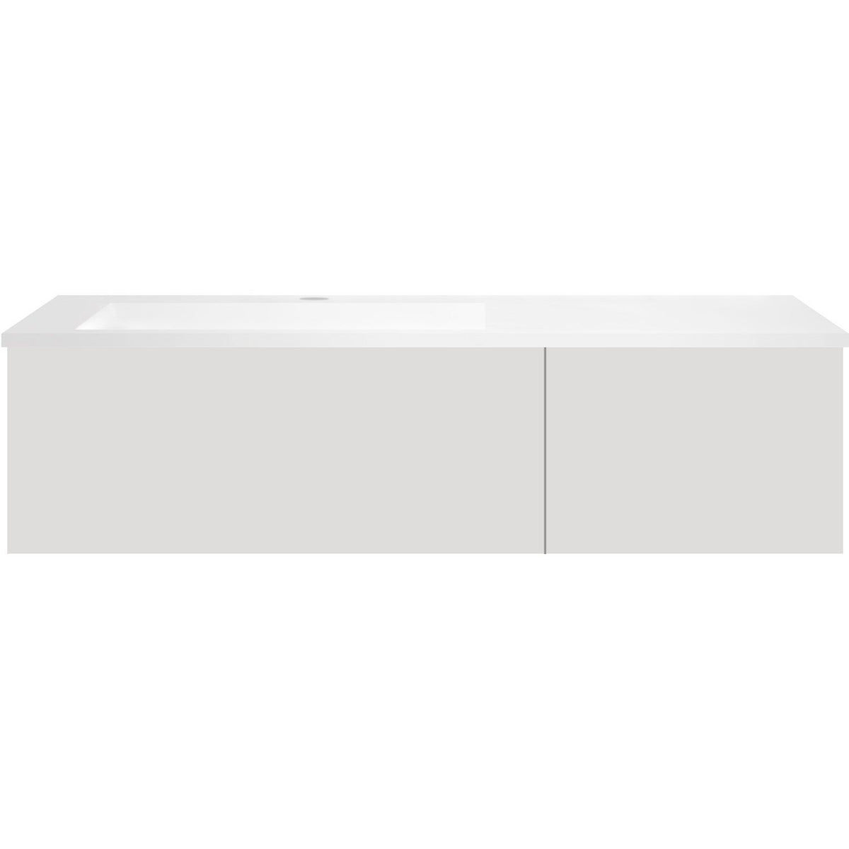 ONDERBOUW COFFEE 2 LADES 120 VELOUR GRIJS MAT+WASTAFEL LINKS KUNSTMARMER WIT