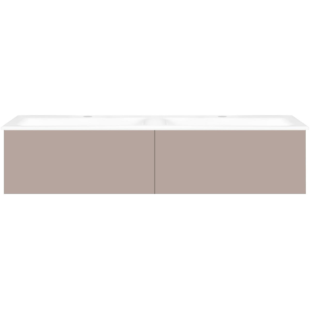 Onderbouw COFFEE 2 lades 140 duo basaltgrijs mat +dubbele wastafel porselein wit
