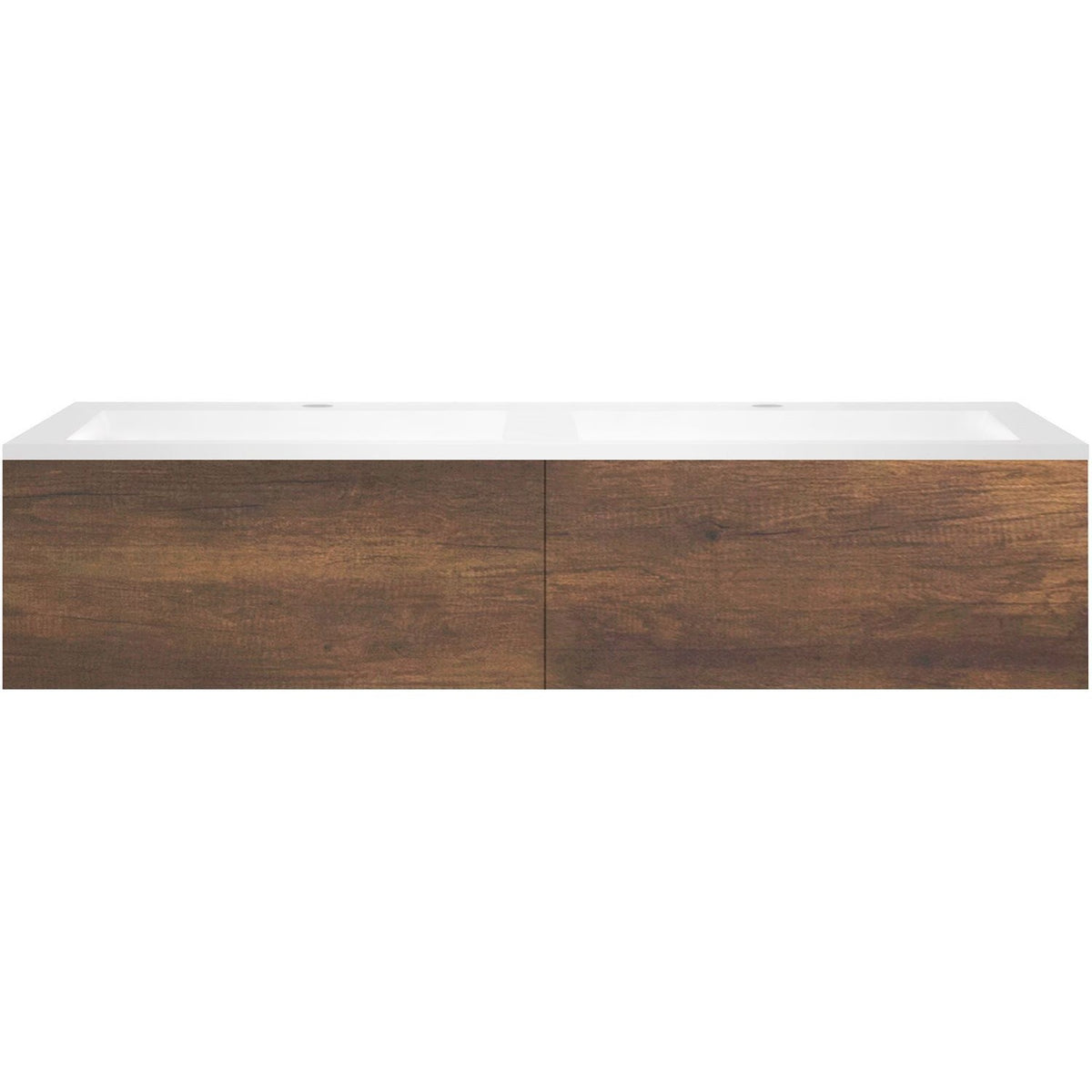 ONDERBOUW COFFEE 2 LADES 140 DUO EIK.DEC.ROEST +DUBBELE WASTAFEL KUNSTMARMER MAT WIT
