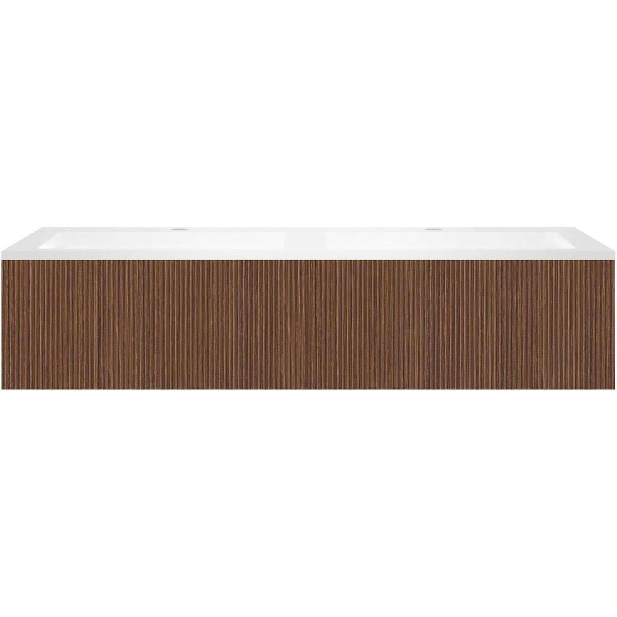 Onderbouw COFFEE 2 lades 140 duo notelaar smartline+dubbele wastafel kunstmarmer mat wit