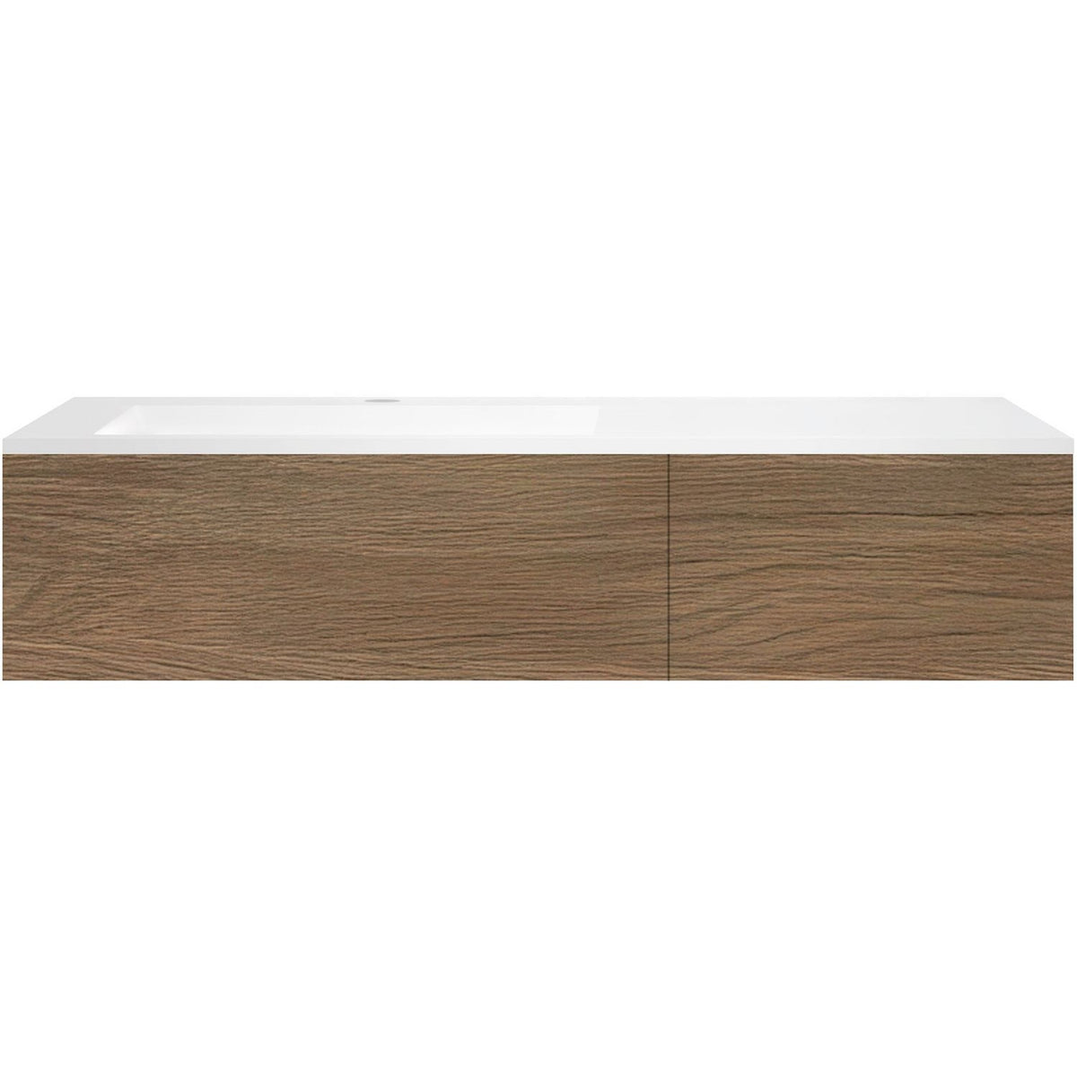 ONDERBOUW COFFEE 2 LADES 140 EIK CARAMEL+WASTAFEL KUNSTMARMER  LINKS MAT WIT