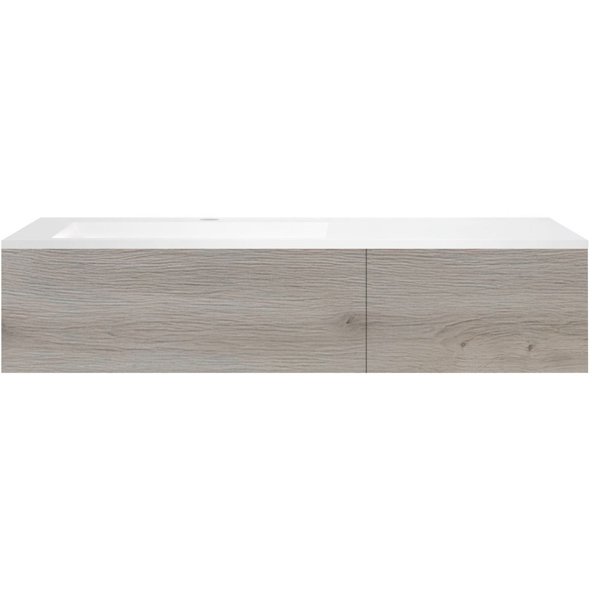 ONDERBOUW COFFEE 2 LADES 140 EIK DECOR ZILVER+WASTAFEL KUNSTMARMER LINKS MAT WIT