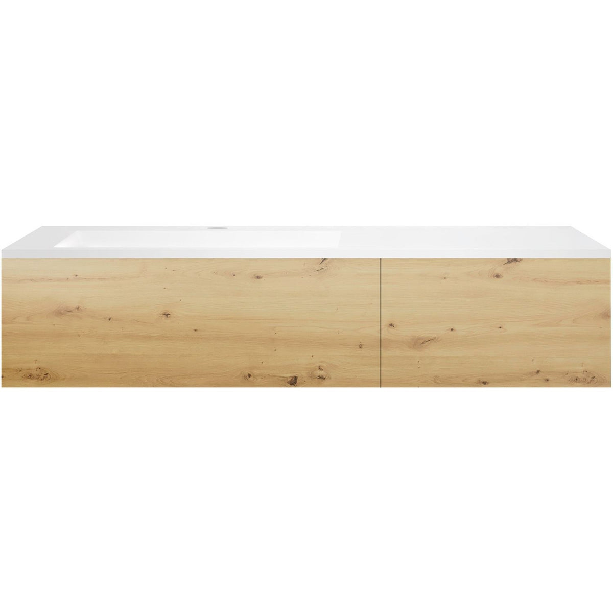 ONDERBOUW COFFEE 2 LADES 140 EIKEN DECOR URBAN+WASTAFEL KUNSTMARMER LINKS WIT