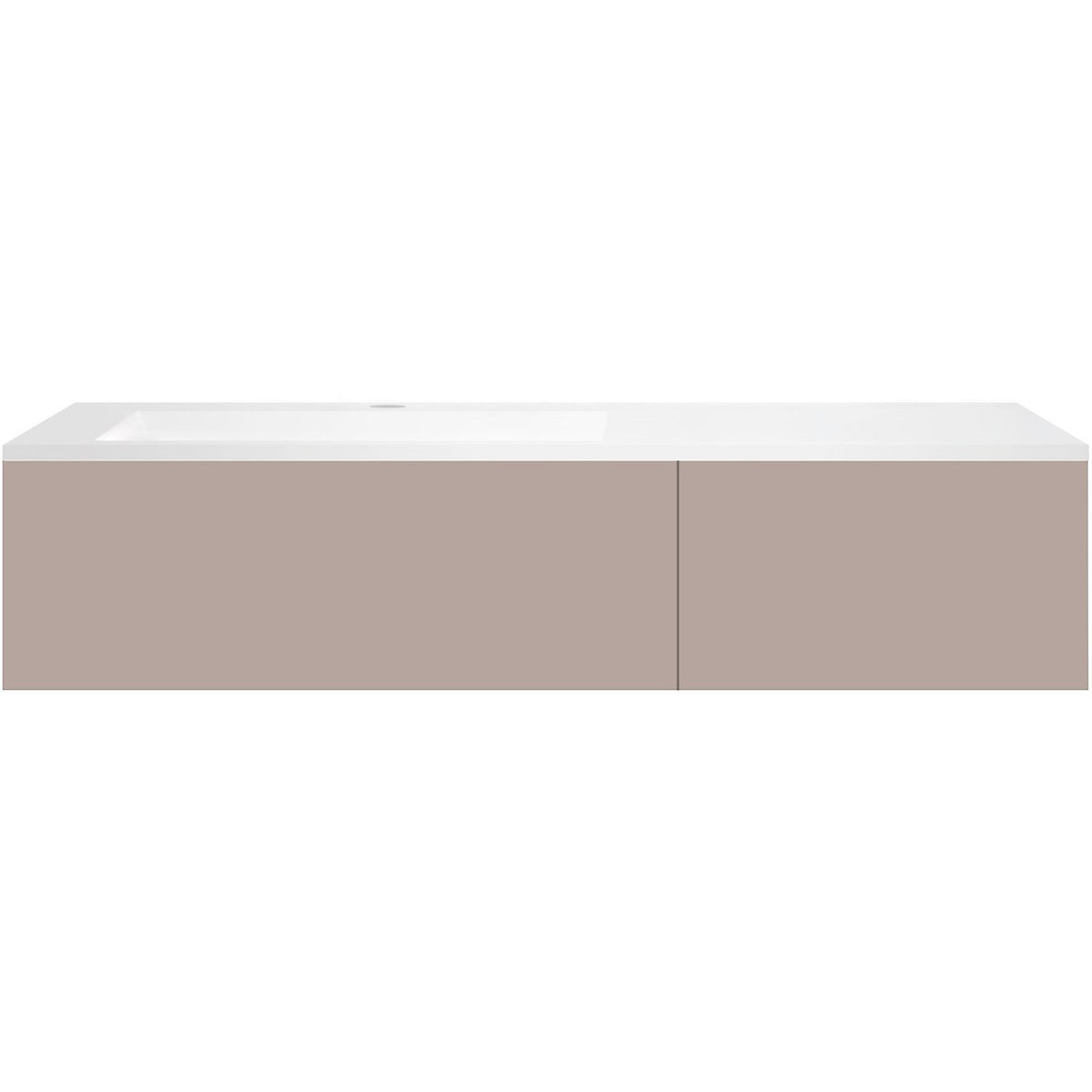 ONDERBOUW COFFEE 2 LADES 140 MAT BASALTGRIJS+WASTAFEL KUNSTMARMER LINKS MAT WIT