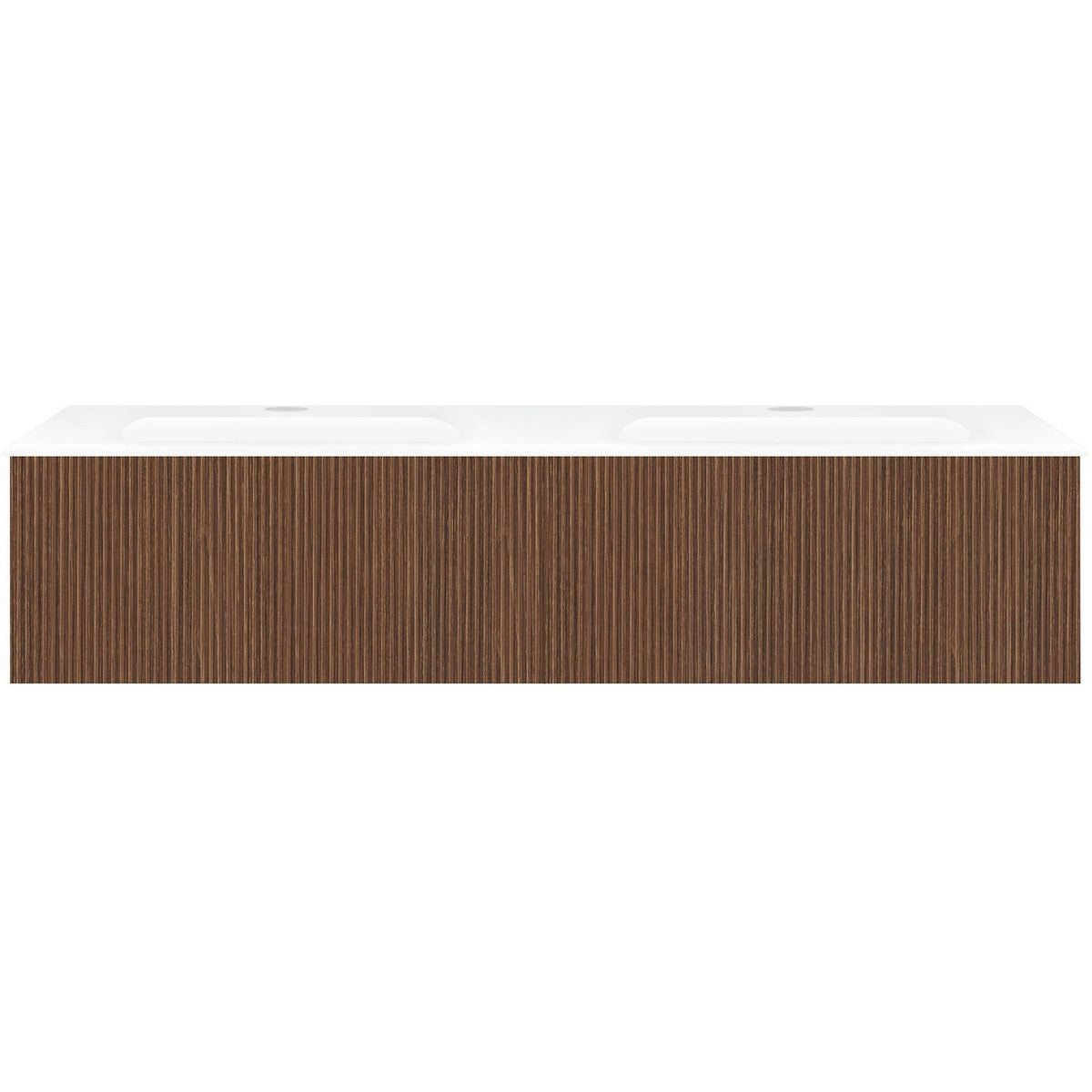 Onderbouw COFFEE 2 lades 140 notelaar smartline+wastafel porselein wit