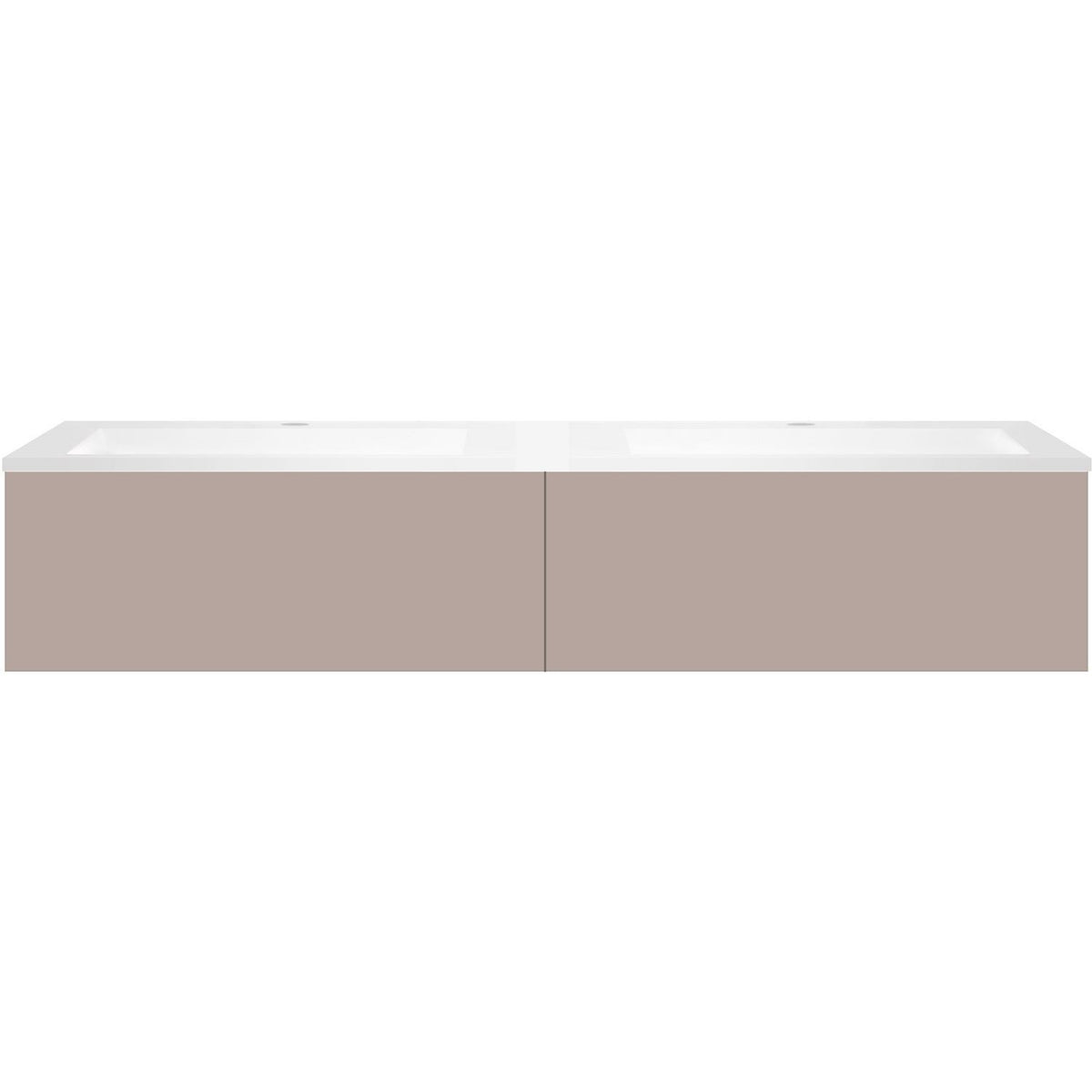 Onderbouw COFFEE 2 lades 160 duo basaltgrijs +dubbele wastafel kunstmarmer wit