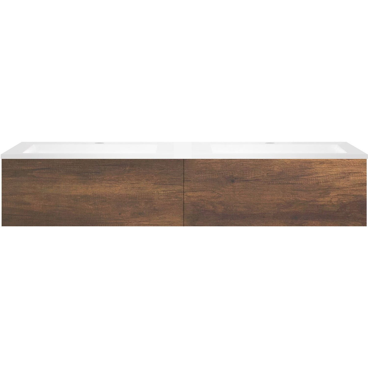 ONDERBOUW COFFEE 2 LADES 160 DUO EIK.DEC.ROEST +DUBBELE WASTAFEL KUNSTMARMER WIT