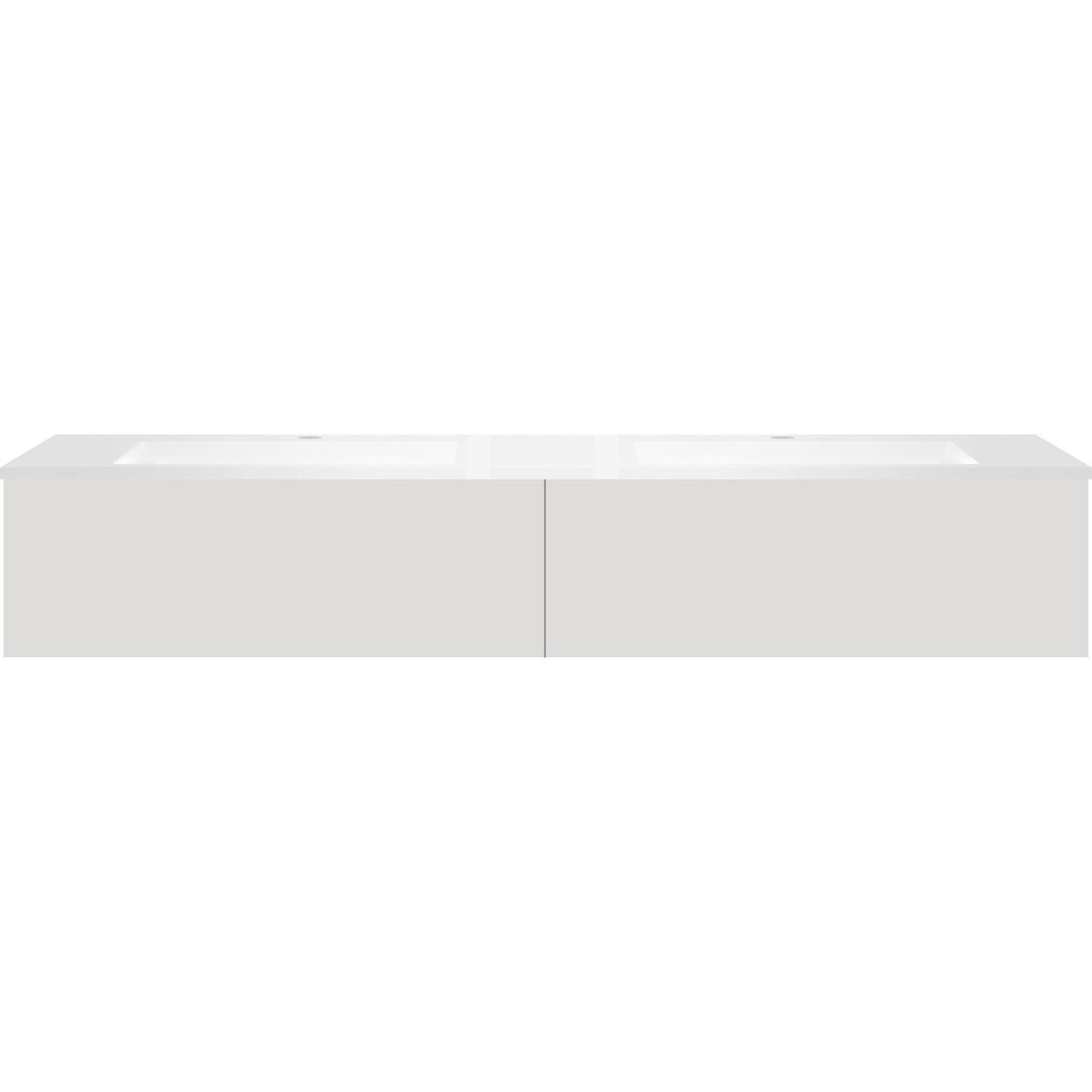 ONDERBOUW COFFEE 2 LADES 180 DUO FLUWEEL GRIJS MAT+DUBBELE WASTAFEL KUNSTMARMER MAT WIT