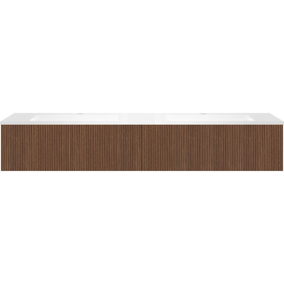 Onderbouw COFFEE 2 lades 180 duo notelaar smartline+dubbele wastafel kunstmarmer wit