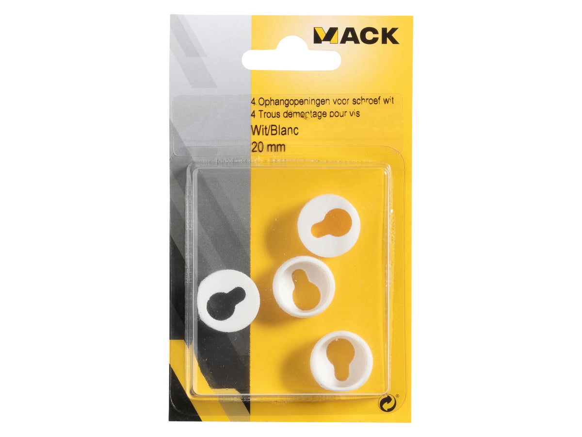 Mack ophangstuk voor schroef 20mm wit 4 stuks