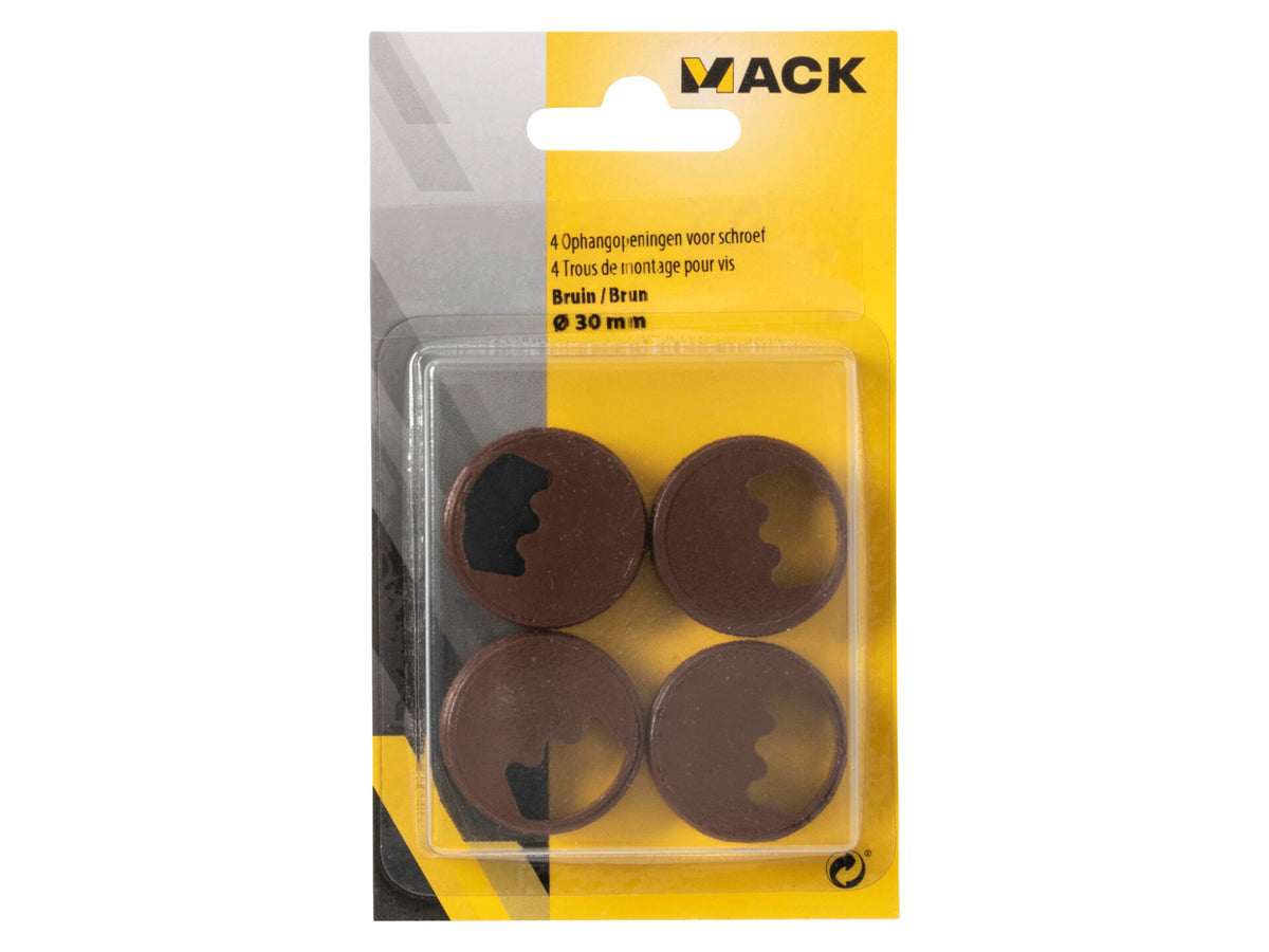 Mack ophangstuk voor schroef 30mm bruin 4 stuks