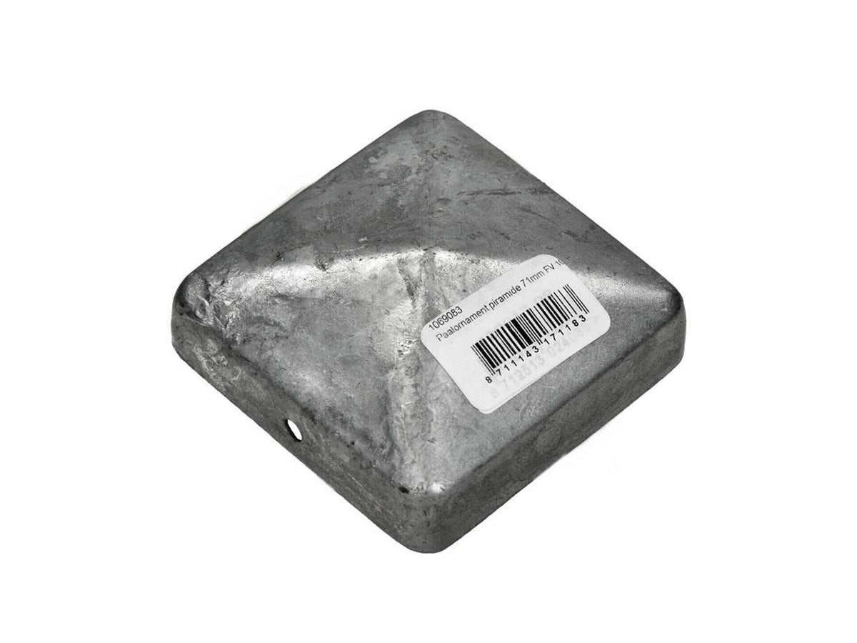Mack paalornament piramide 71mm grijs