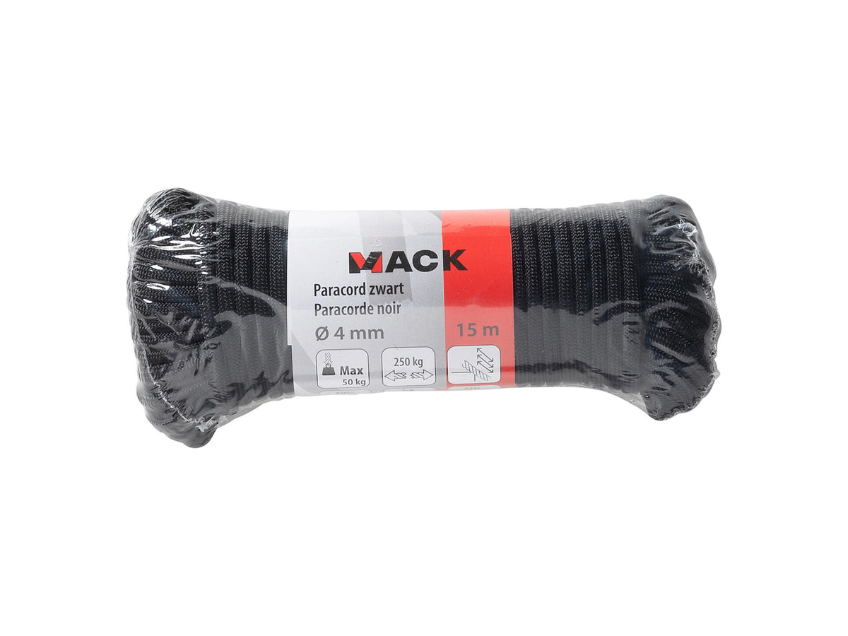 Mack paracord 4mm 15m zwart