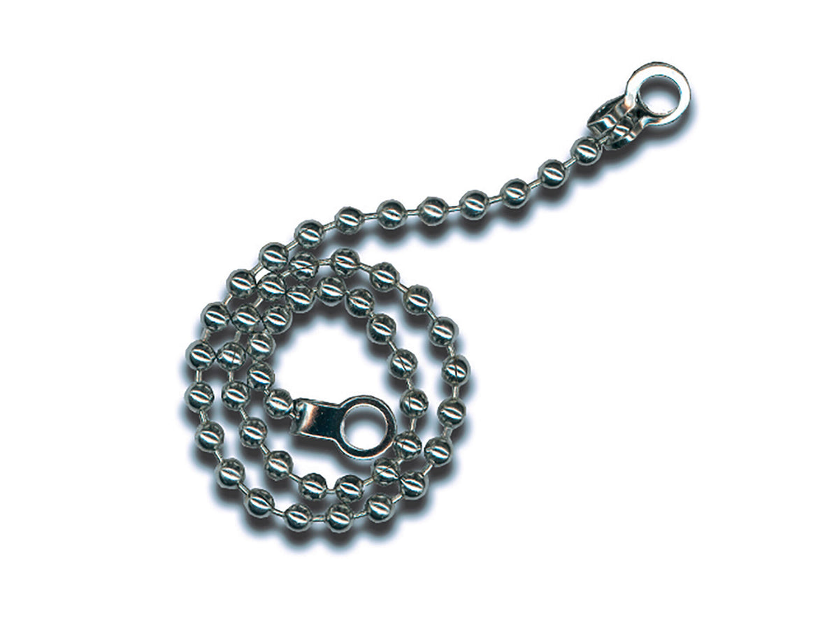 Saninstal parelketting 40cm chroom, afvoerpluggen — SKU COLOS-259318, EAN 5400996016170
