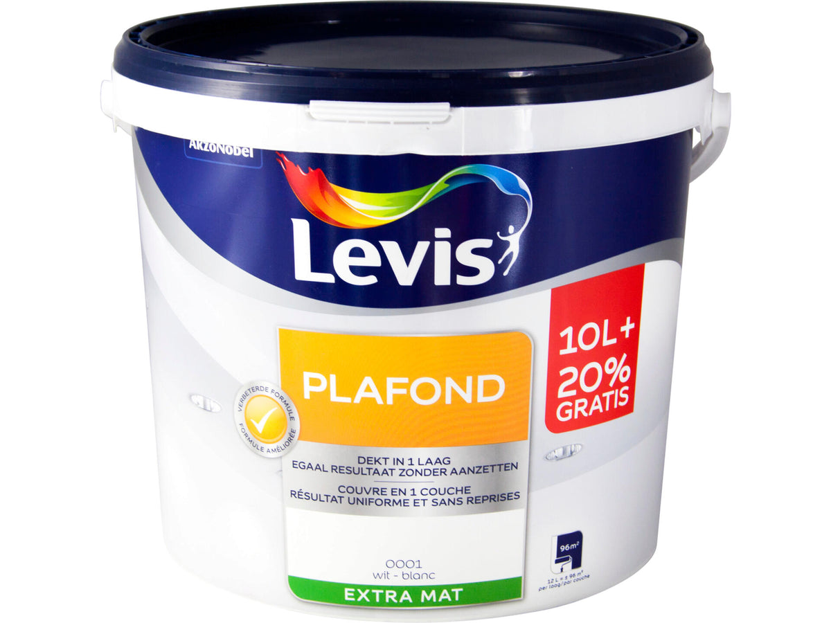 Levis plafondverf extra mat 12l wit
