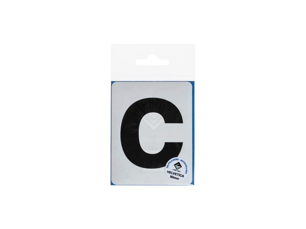 Multisign plakletter c 90mm zwart mat