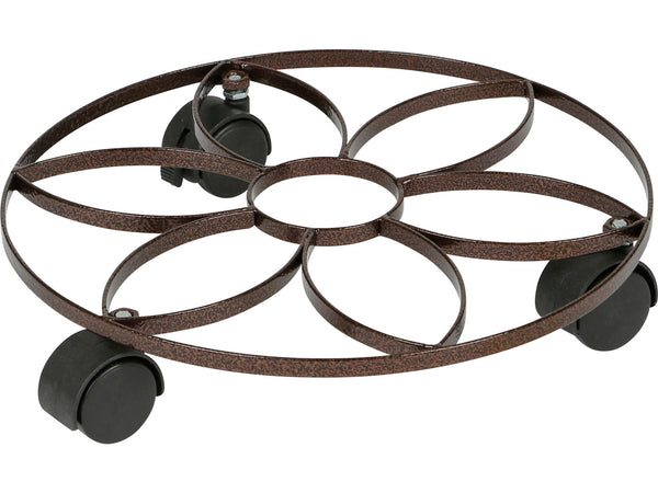 Practo Garden porte-plante à roulettes 30cm 50kg acier brun
