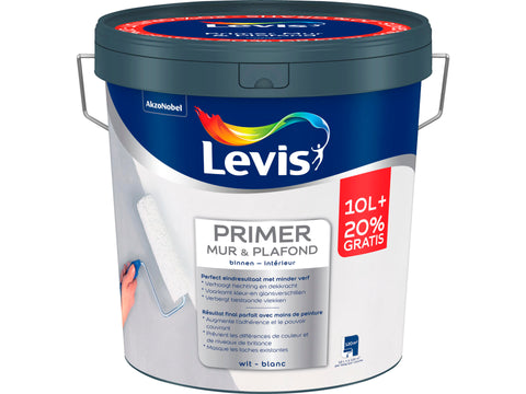Levis primer muur & plafond 12l wit