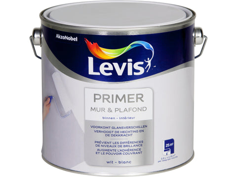 Levis primer muur & plafond 2,5l wit
