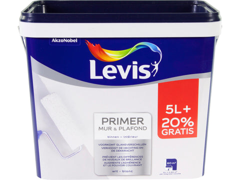 Levis primer muur & plafond 5+1 l wit