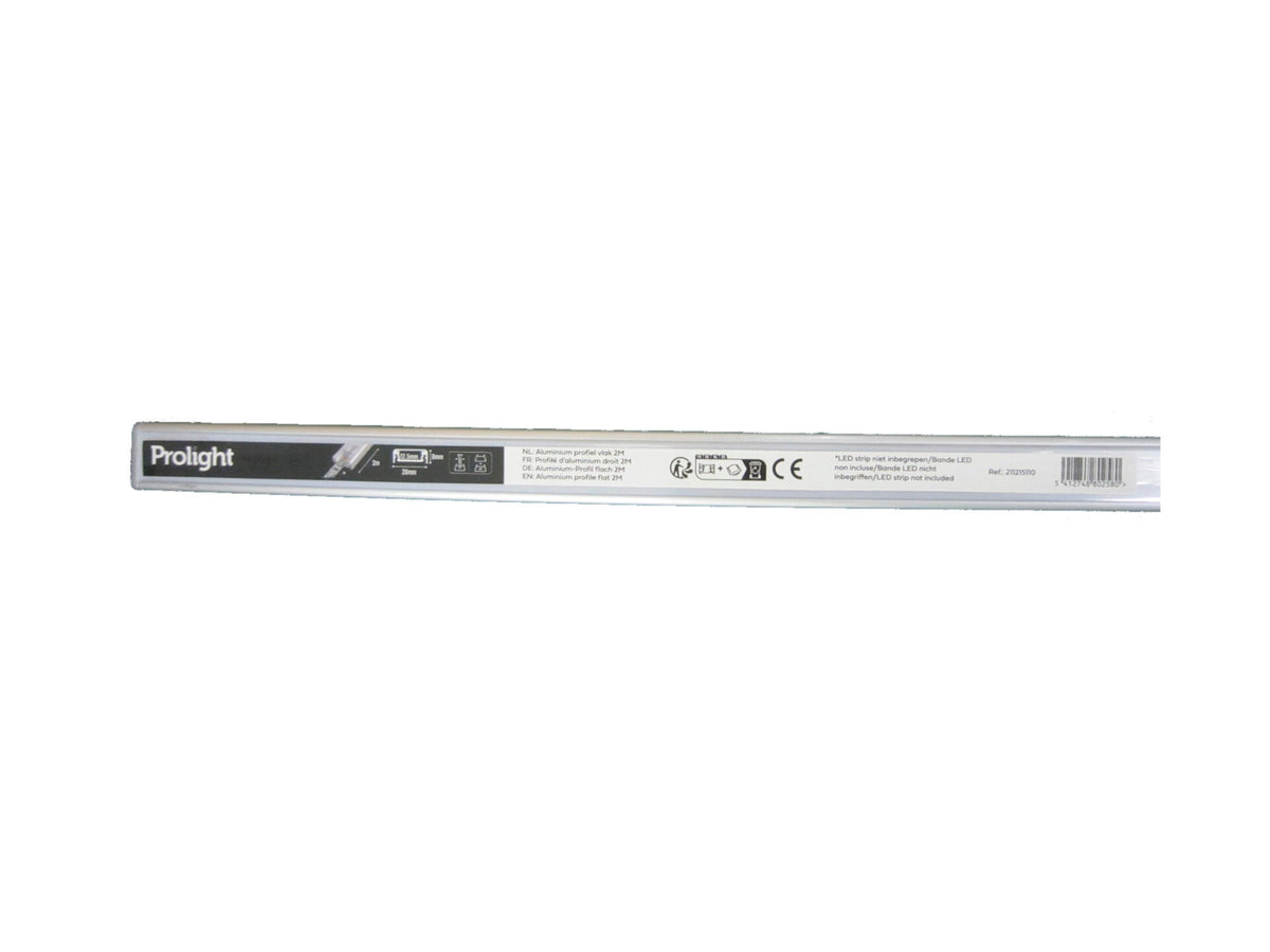 Prolight profiel vlak 2m aluminium