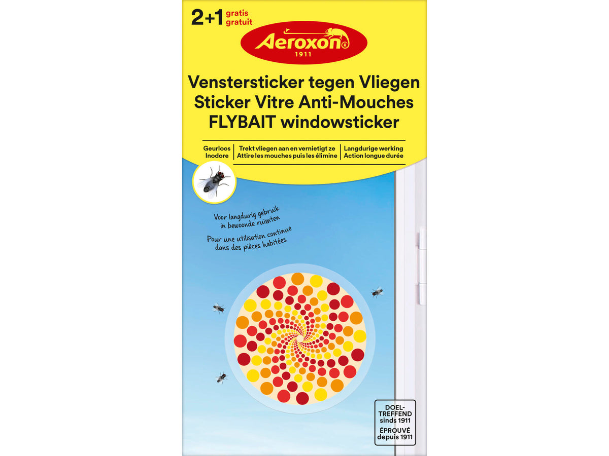 Aeroxon raamsticker tegen vliegen 2+1 gratis