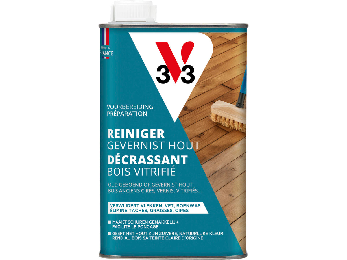V33 reiniger gevernist parket 0,5l kleurloos