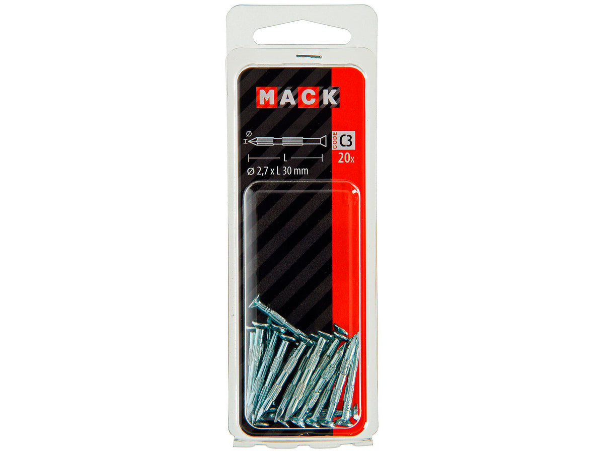 Mack ribnagels met platte kop 2,7x30 mm 20 stuks