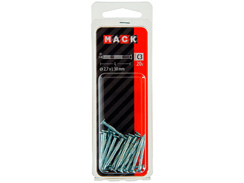 Mack ribnagels met platte kop 2,7x30 mm 20 stuks
