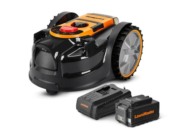 LawnMaster tondeuse robot 24V Li-Ion 300m² + batterie 24V 4Ah + chargeur