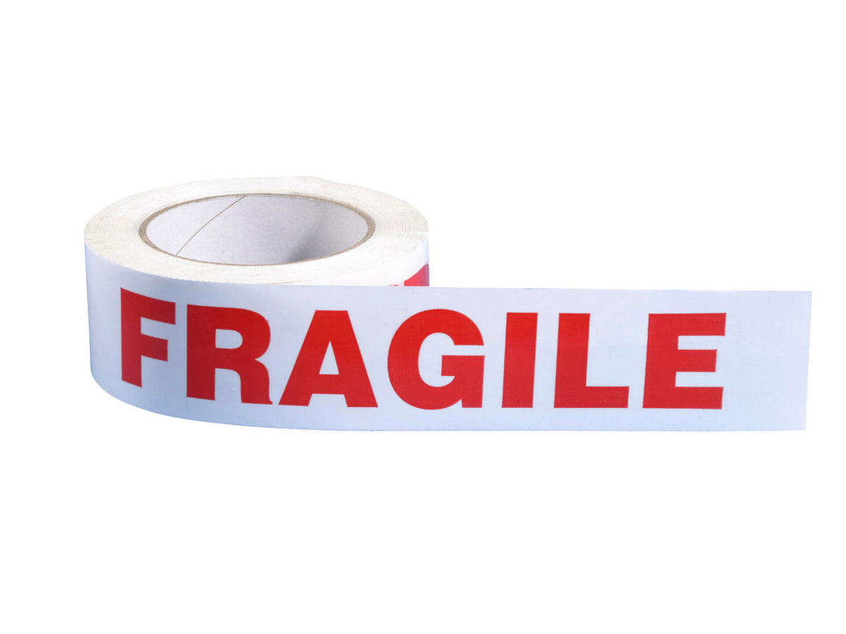 Mottez rol kleefband met tekst fragile 66m 50mm