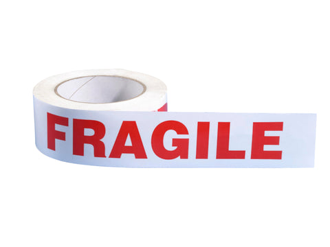 Mottez rol kleefband met tekst fragile 66m 50mm