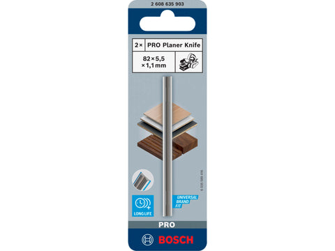 Bosch Professional schaafmes voor schaafmachine 82x5,5x1,1 mm 2 stuks