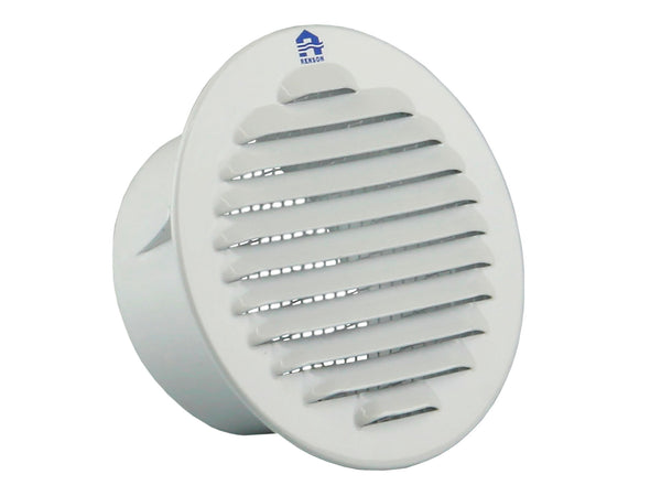 Renson schoepenrooster rond 80mm aluminium wit