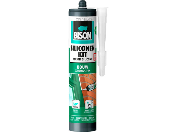 Bison mastic silicone construction 300ml blanc