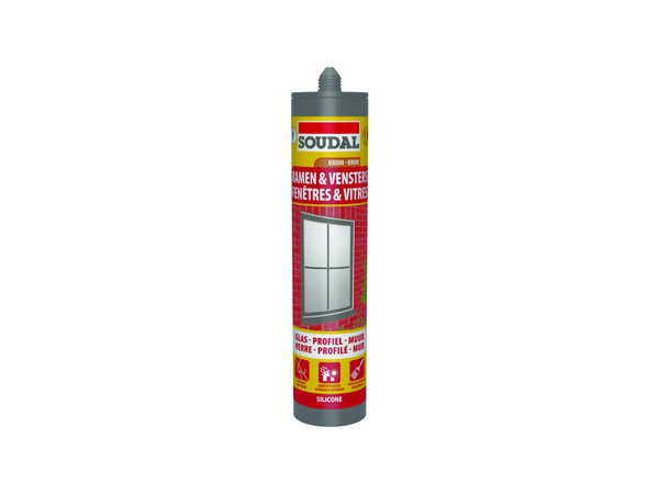 Soudal siliconenkit ramen & vensters 290ml bruin