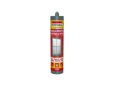 Soudal siliconenkit ramen & vensters 290ml grijs