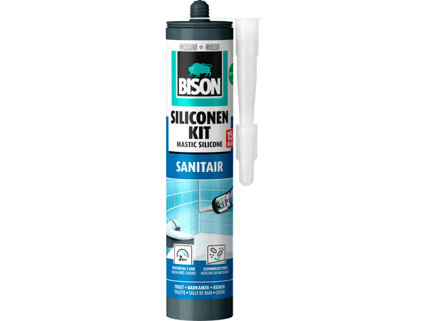 Bison siliconenkit sanitair 300ml grijs