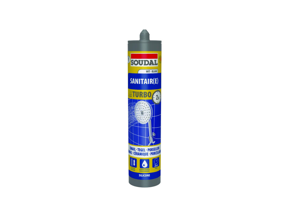 Soudal siliconenkit sanitair express 300ml wit, sanitairkitten — SKU COLOS-315414, EAN 5411183094840