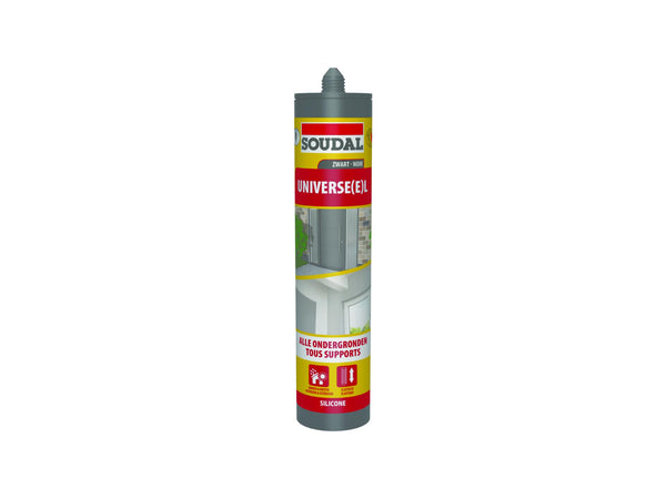 Soudal siliconenkit universeel 290ml zwart